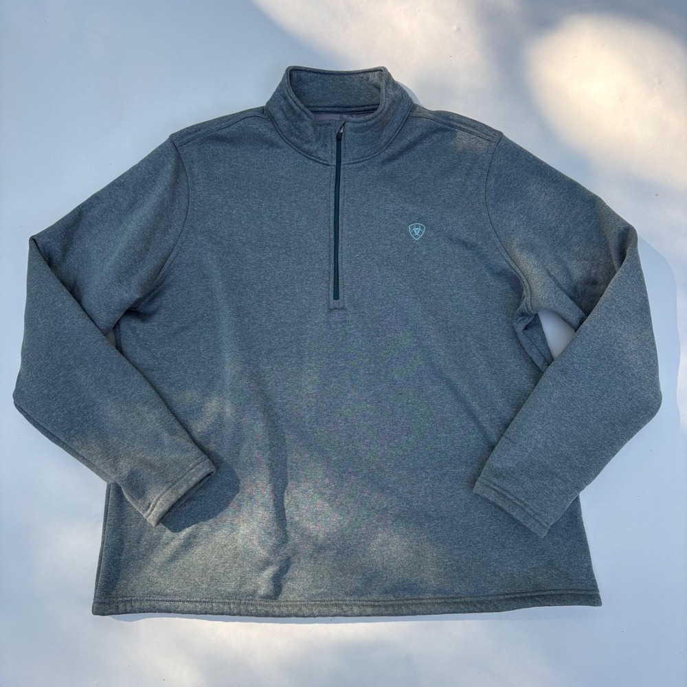 Ariat Women XL AriatTEK 1/4 Zip Sweatshirt Heather Gray Fleece Pullover 10046558